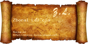 Zborai Lúcia névjegykártya